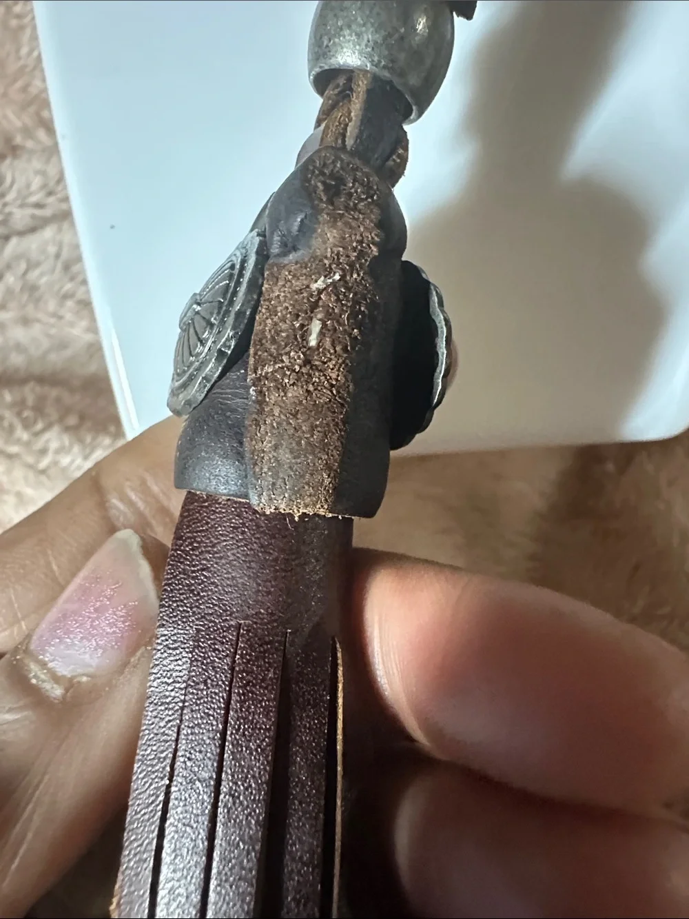 Men’s Brown Leather Tassel Necklace